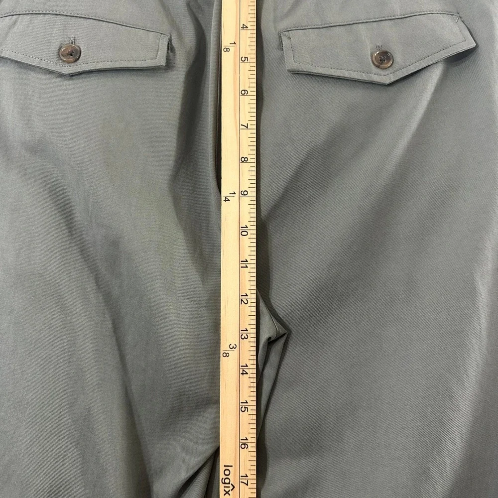 Banana Republic Everyday Wide Leg Pants Sage Green Tencel Cotton Mens Size M